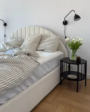 Bett mit Stauraum CHADENET Bouclé Cremeweiß 180 x 200 cm_983762