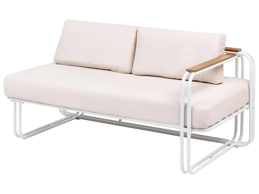 Garden Lounge Set with Table and Ottoman 3 Seater CAMEROTA  Metal White_1159149