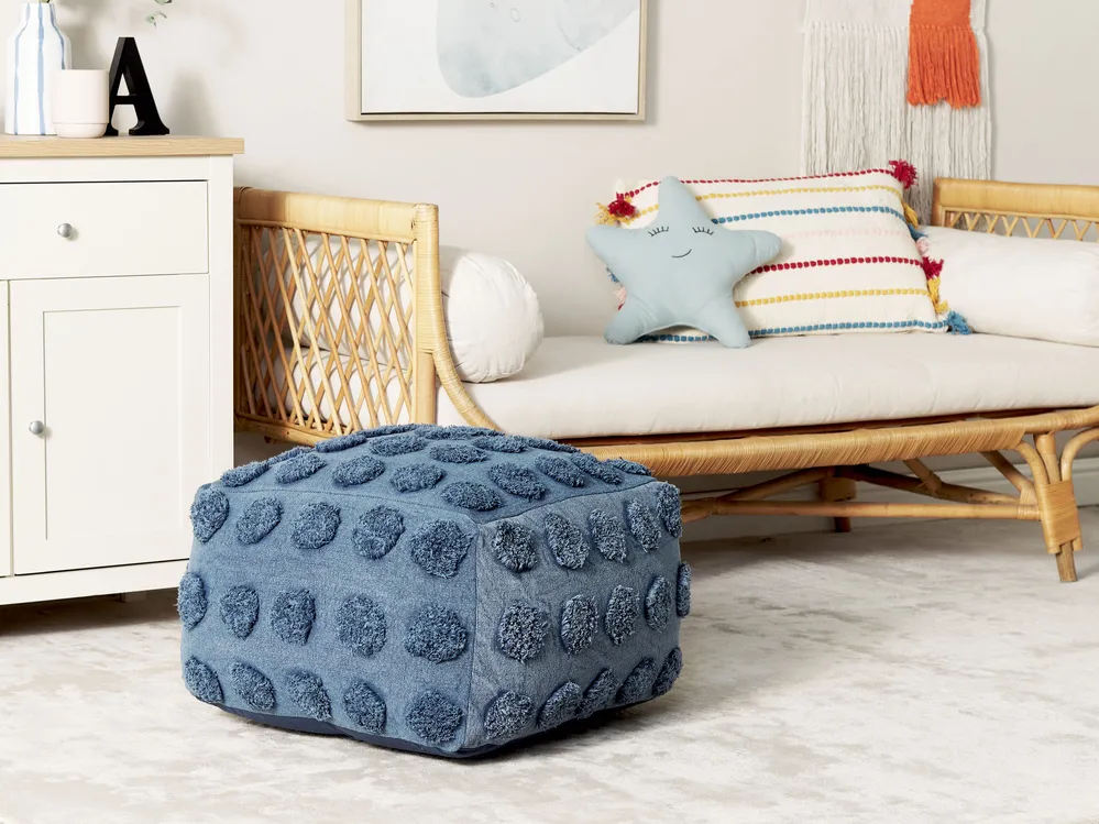 Pouf VISHVI Baumwolle Blau