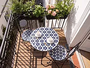 Bistro Set SIROLO Metall Weiß / Blau_1155673