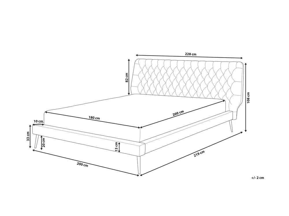 Bett mit Lattenrost Kunstleder ESSONNE 180 x 200 cm Grau_774158