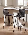 Set mit 2 Barstühlen CASSITA Rattan Schwarz