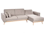 Corner Sofa Bed 3 Seater KAARINA Fabric Beige Left Hand_1095562