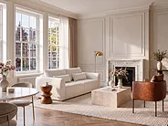Sofa Bed 3 Seater VAXHOLM with Storage Boucle Light Beige_1156494