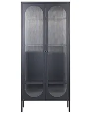 Steklena vitrina FOXTON 80 cm Kovina Črna_1199874