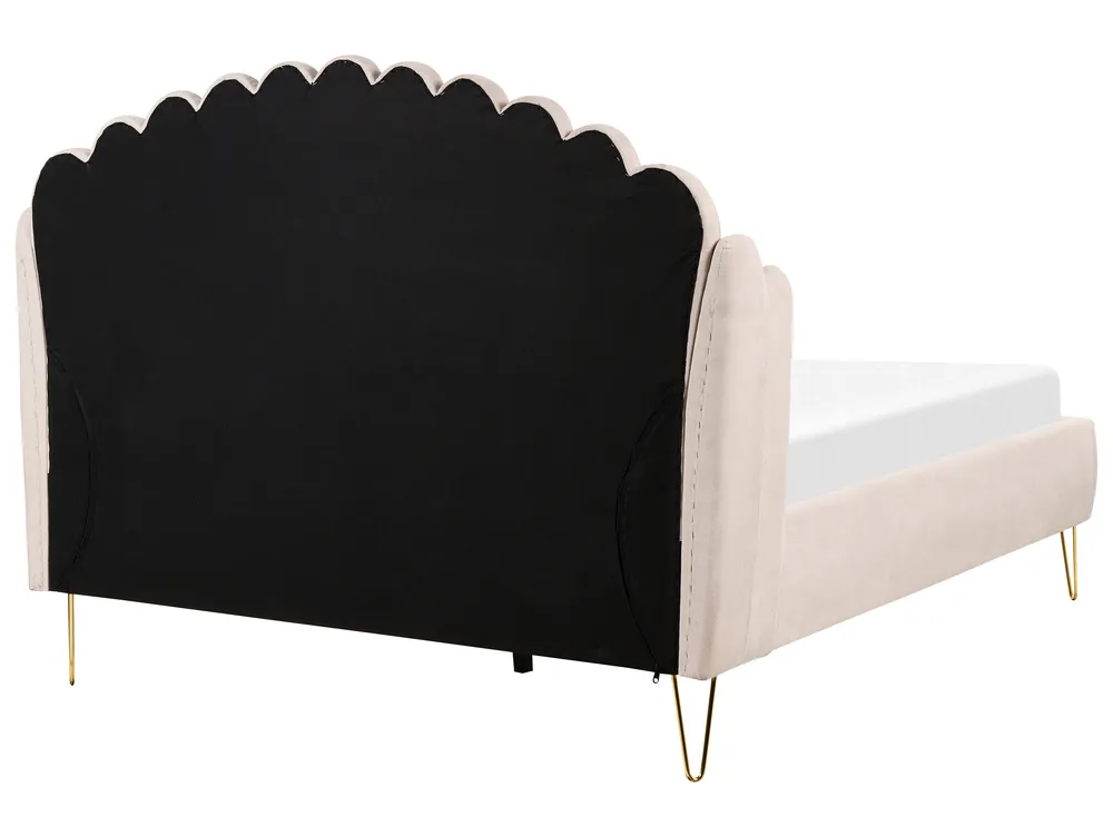 Bett mit Lattenrost Stoff AMBILLOU 140 x 200 cm Hellbeige_873198