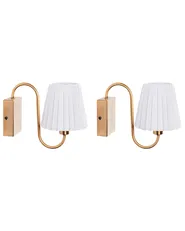 Set of 2 Wall Lamps TOLKA Metal White_948475