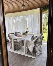Gartensessel 2er Set mit Auflagen MAROS Rattan Naturfarben_862220