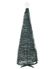 Floor Christmas Decoration Smart LED with App SAARLOQ 188 cm Christmas Tree Green_883644