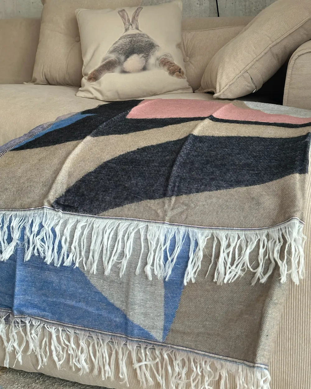 Kuscheldecke YALADI Stoff 130 x 170 cm Bunt_977605