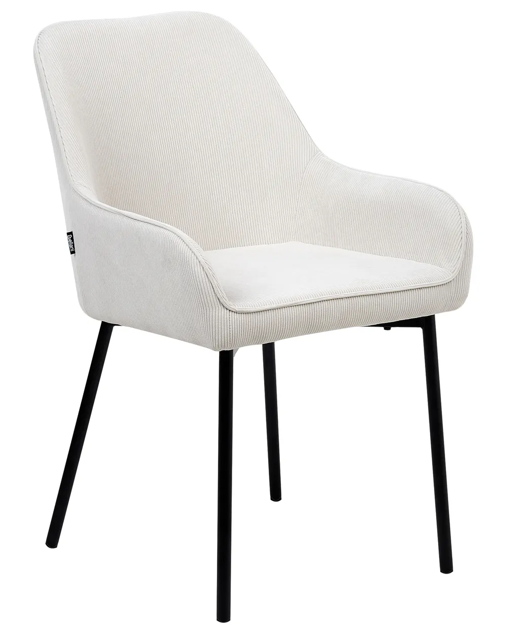 Set of 2 Dining Chairs LOVERNA Corduroy Off-White_963146