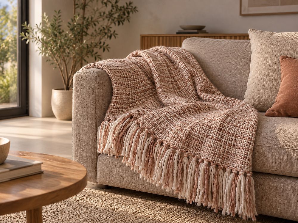 Blanket DEURALI Fabric 125 x 150 cm Brown