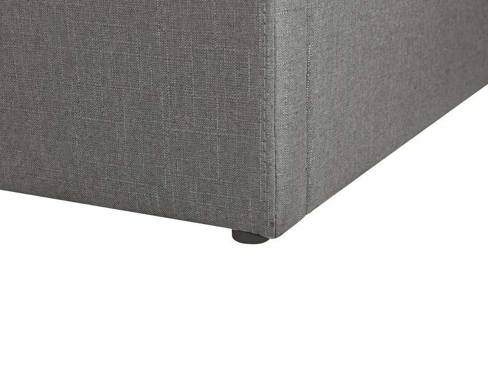 Bett mit Stauraum ohne Kopfteil DINAN Stoff Dunkelgrau 180 x 200 cm_721481