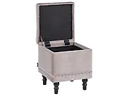 Storage Pouffe LORETTO Velvet Light Grey_1185985