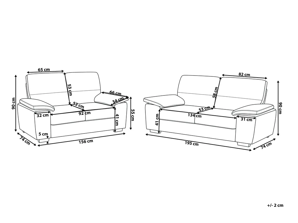 Sofa Set 5-Sitzer VOGAR Kunstleder Dunkelbraun_730297