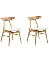 Esszimmerstuhl 2er Set LYNN Holz Hellbraun / Grau