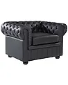 Sessel CHESTERFIELD Echtleder Schwarz