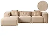 Ecksofa DOLVA Cord Beige rechtsseitig
