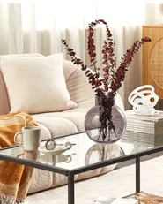 Blumenvase POLYDROSOS 22 cm Glas Grau_838058