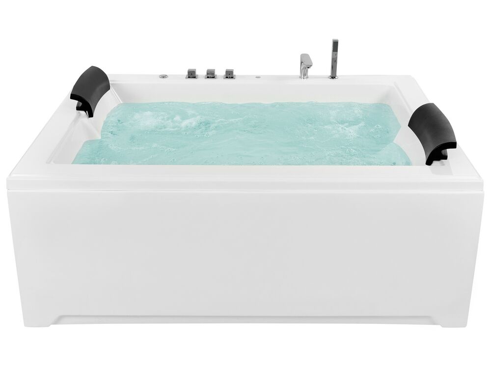 Corner Hot Tub with LED SALAMANCA 1830 x 1420 mm White