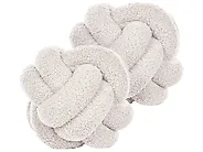 Dekokissen 2er Set MALNI 19 x 19 cm Bouclé Cremeweiß Ohne Muster_854882