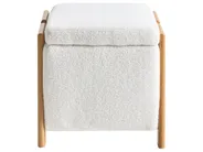 Living Room Set 3 Seater EDLAND with Pouffe Boucle White_1041163