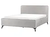 Bett mit Lattenrost Stoff VALOGNES 160 x 200 cm Hellgrau