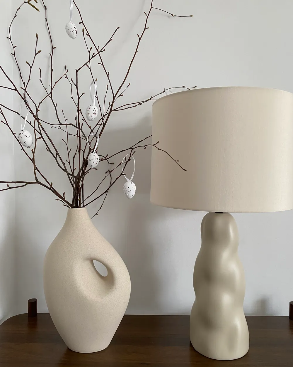 Tischlampe VILAR Keramik Beige