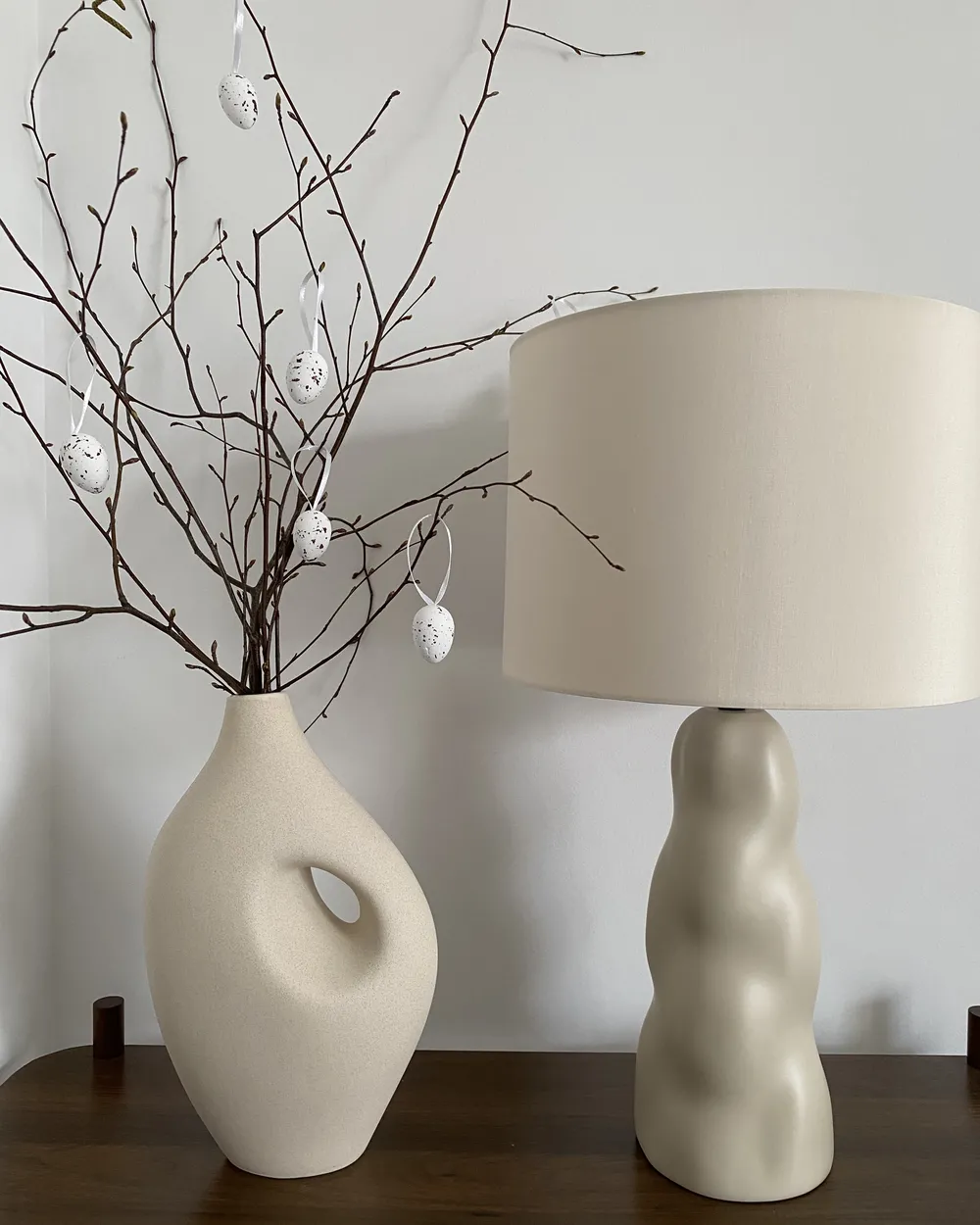 Tischlampe VILAR Keramik Beige