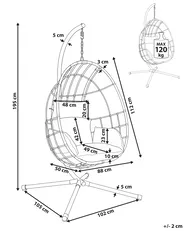 Hängesessel mit Gestell MALCESINE Metall Naturfarben_1065564