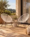 Gartenstuhl 2er Set ACAPULCO II Polyrattan Weiß