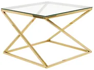 Coffee Table BEVERLY Glass Gold_733189