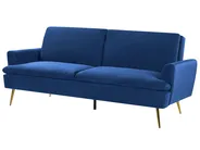 Schlafsofa 3-Sitzer VETTRE Samtstoff Marineblau_787963