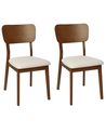 Esszimmerstuhl 2er Set MINIER Holz Dunkelbraun / Beige