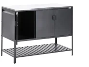 Outdoor-Küche 2er Set mit Spüle MAENZA Schwarz Metall_981465