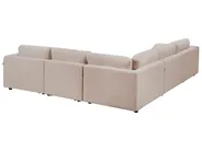 Modul Ecksofa 5-Sitzer KIVVIK mit Ottomane Bouclé Beige rechtsseitig_1045773