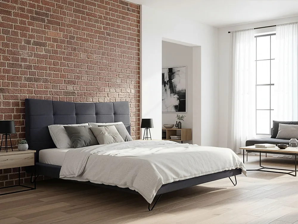 Bett mit Lattenrost Samtstoff LANNION 180 x 200 cm Dunkelgrau_1177372