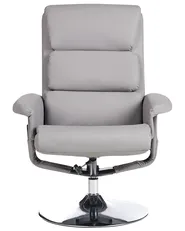 Massage Chair LEGEND with Footstool Faux Leather Grey_718216