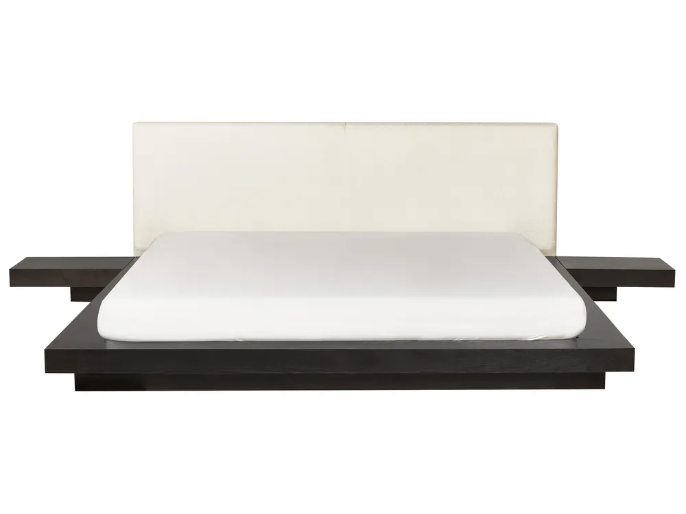 Bett mit LED Bouclé ZEN 180 x 200 cm LED Dunkle Esche_931510