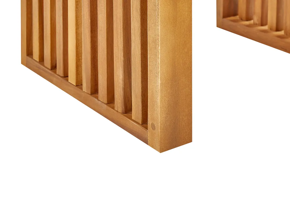 Gartenmöbel Set mit Bänken und Hockern 4-Sitzer BELLANO Akazienholz Braun_922147