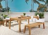 Gartenmöbel Set mit Bänken 6-Sitzer LIVORNO Akazienholz Braun