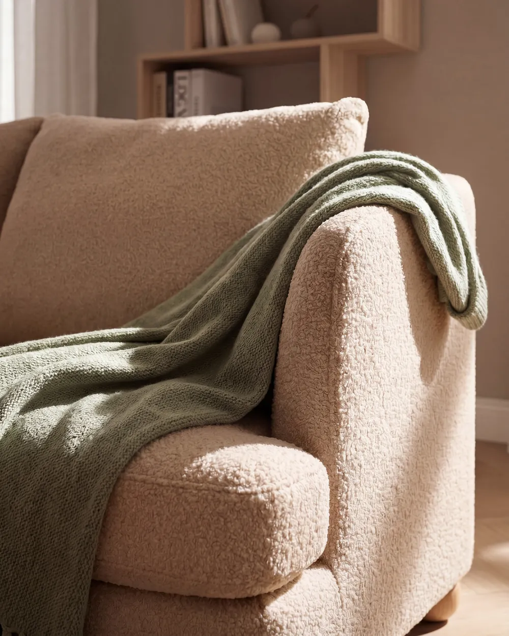 Living Room Set 6 Seater RATTVIK Boucle Beige_1066843