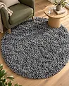 Shaggy Rug CIDE Black/ White ø 140 cm