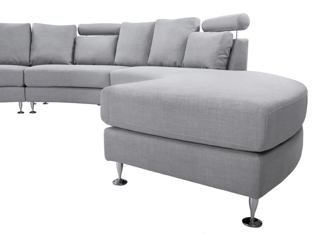 Canapé arrondi 7 places ROTUNDE Tissu Gris clair_709299