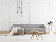 Ecksofa 3-Sitzer SOSJO Stoff Hellgrau rechtsseitig_941070