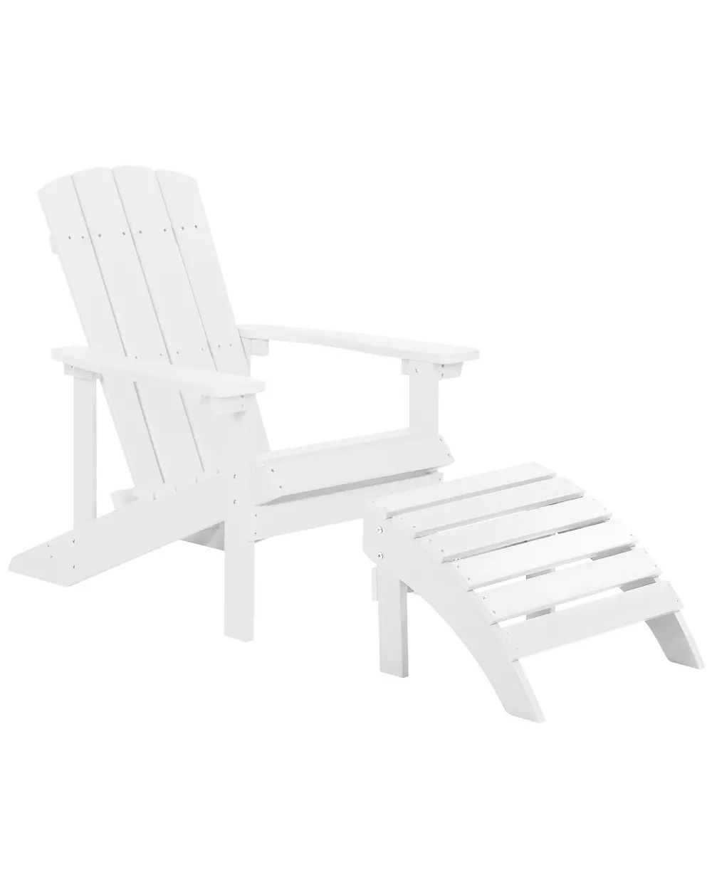 Gartenstuhl ADIRONDACK mit Fußstütze Weiß