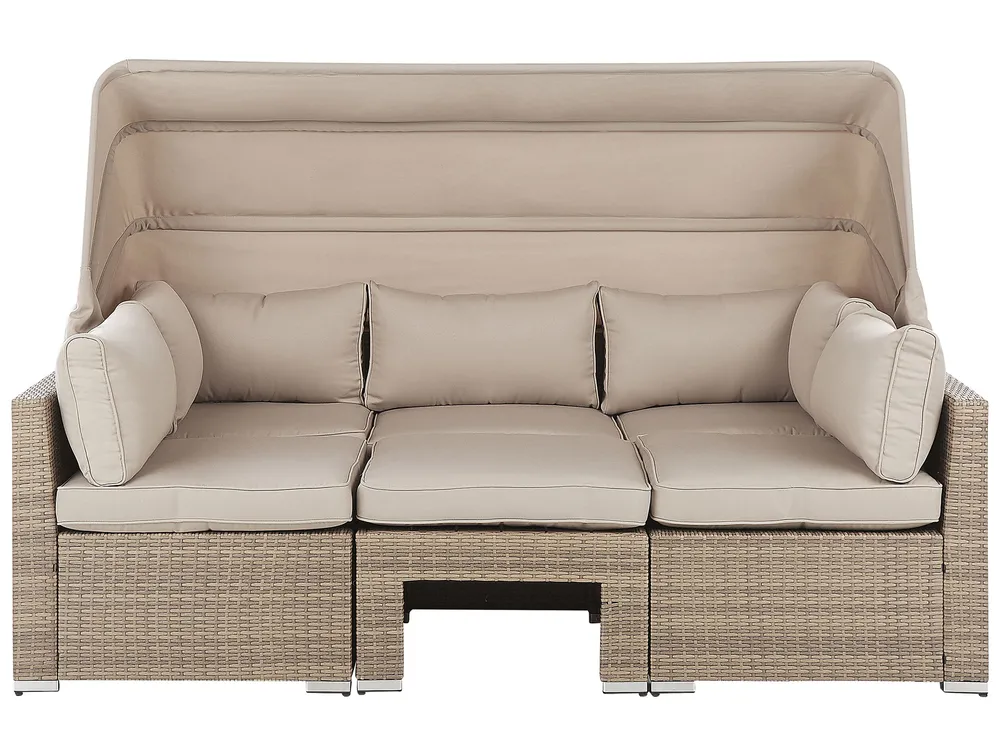 Lounge Set mit Tisch 5-Sitzer COCCOLIA modular Polyrattan Beige_811628