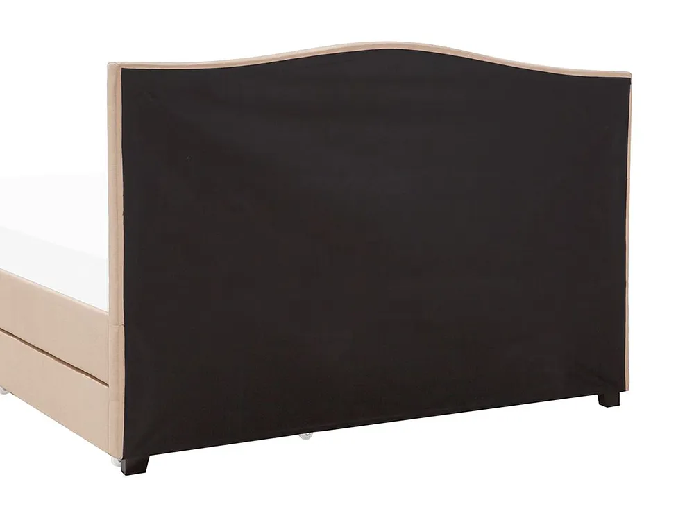 Bed with Storage Drawers MONTPELLIER Fabric Beige 160 x 200 cm (EU King Size)_754247