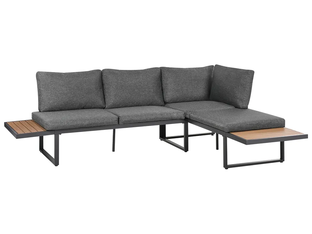Hoekloungeset met tafel 4-zits PIENZA Lichtbruin/grijs linkszijdig_1003082