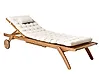 Sonnenliege mit Kissen CESANA PREMIUM mit Relaxfunktion Akazienholz Hellbeige